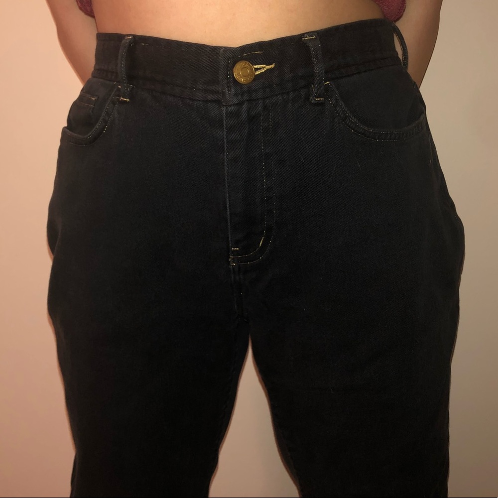 Ralph Lauren dark green denim high waist/mom jeans